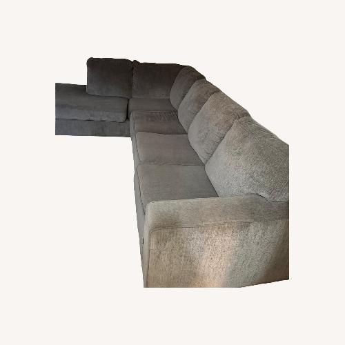 Used Light Gray Suede Chaise Lounge for sale on AptDeco