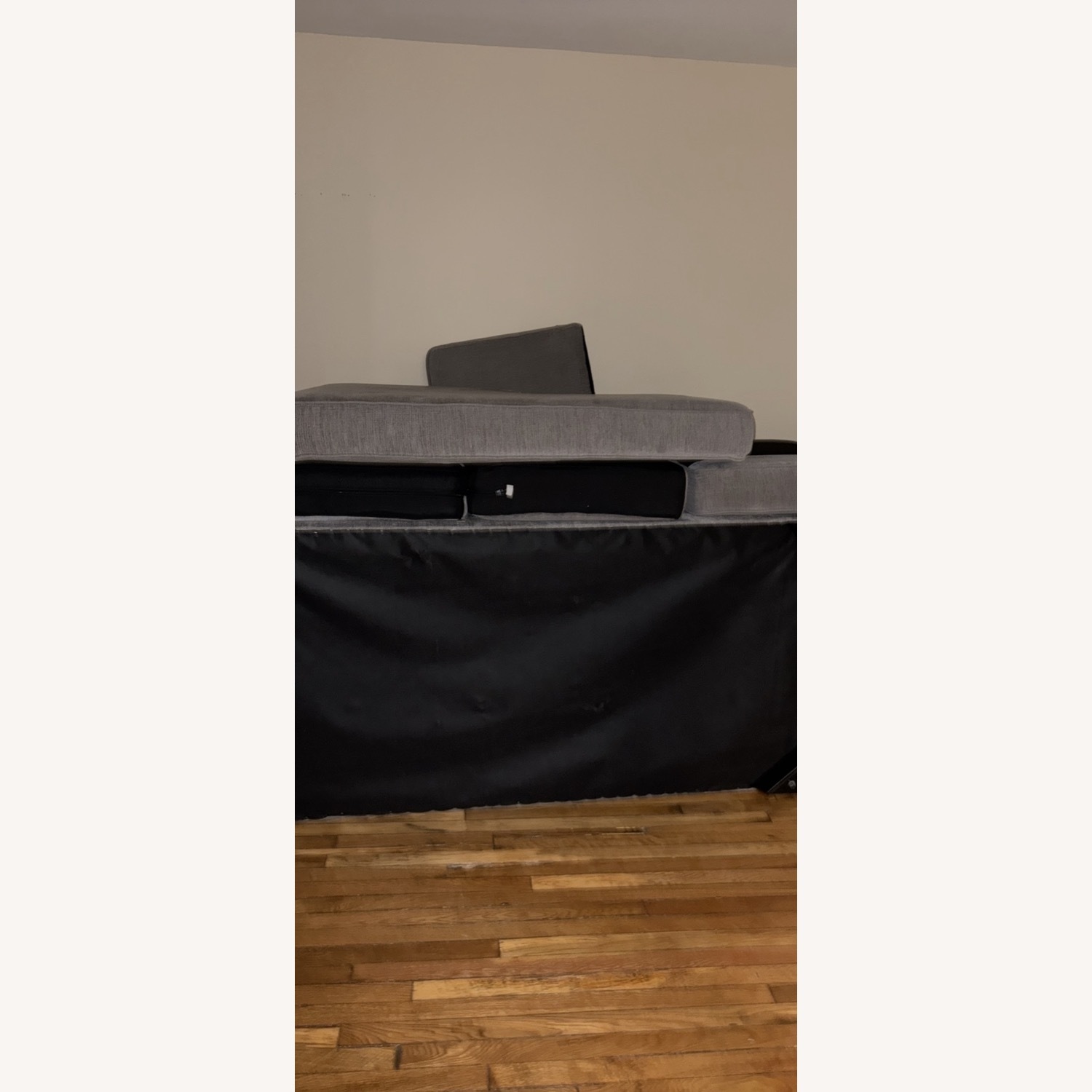 Light Gray Suede Chaise Lounge - image-3