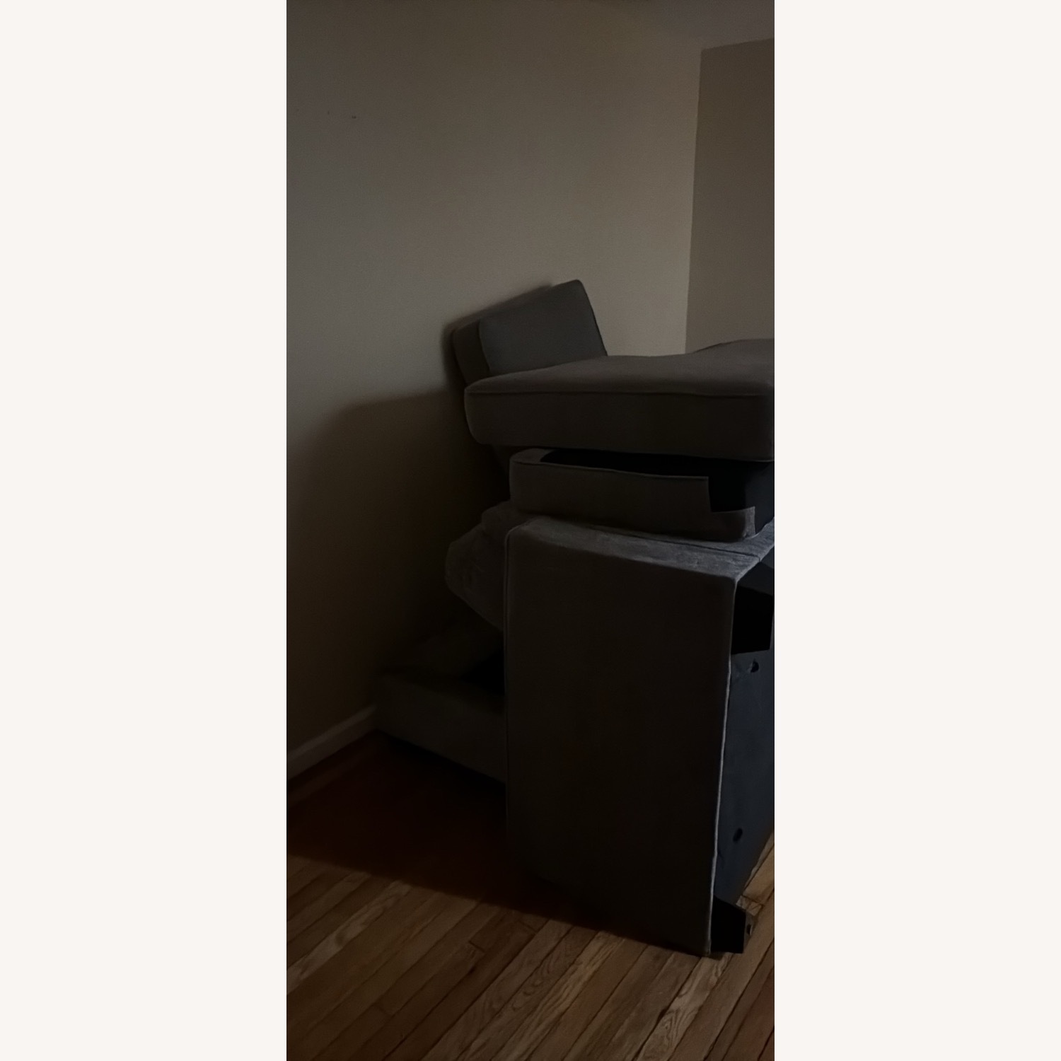 Light Gray Suede Chaise Lounge - image-2