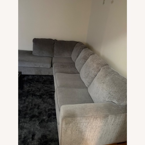 Used Light Gray Suede Chaise Lounge for sale on AptDeco
