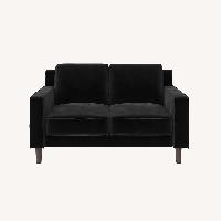 Brynn 55-in W Modern Black Velvet Velvet 2-seater Loveseat