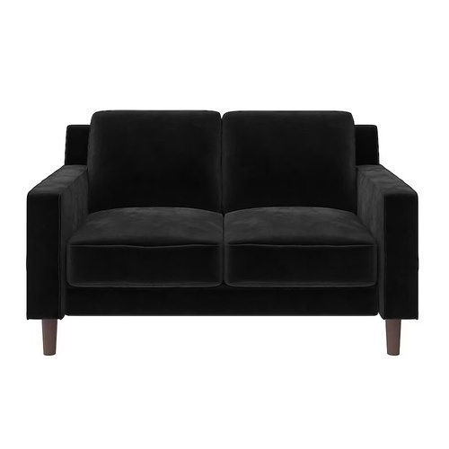 Used Brynn 55-in W Modern Black Velvet Velvet 2-seater Loveseat for sale on AptDeco
