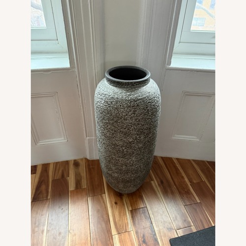 Used Crate & Barrel Timber Grey Floor Vase for sale on AptDeco