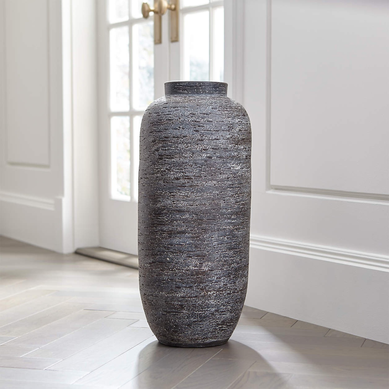 Crate & Barrel Timber Grey Floor Vase - image-4