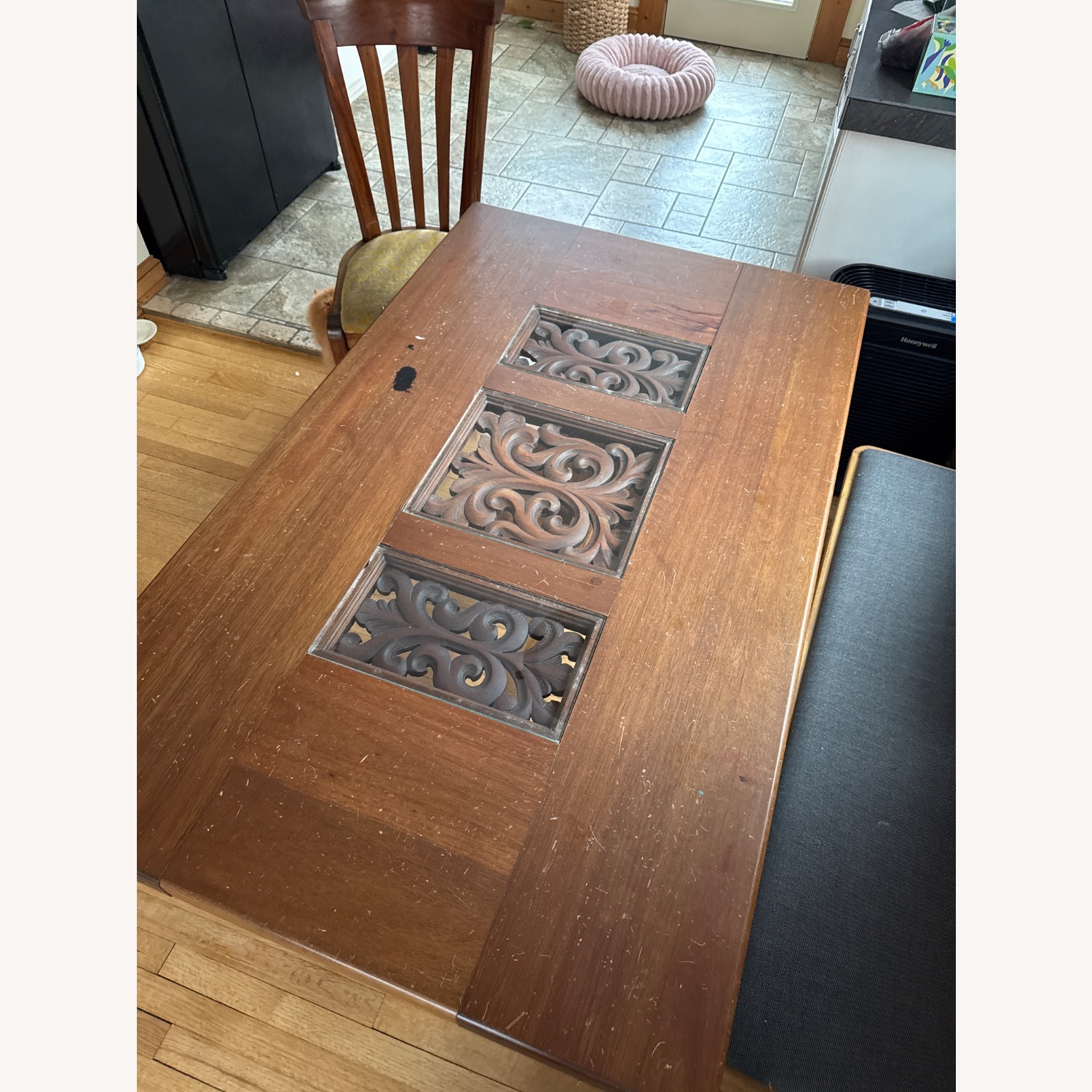 Dark Brown Wood Dining Set - image-5