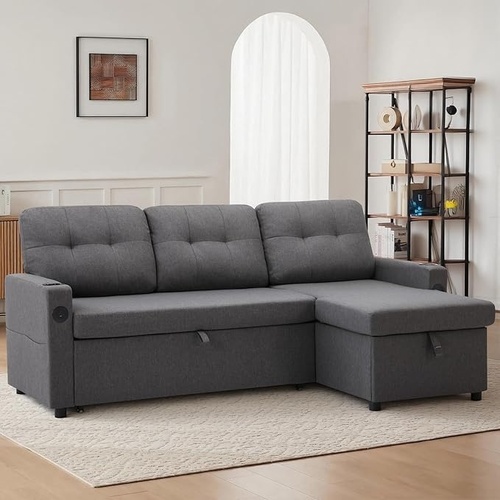Used Dark Gray Fabric Sleeper Sofa for sale on AptDeco