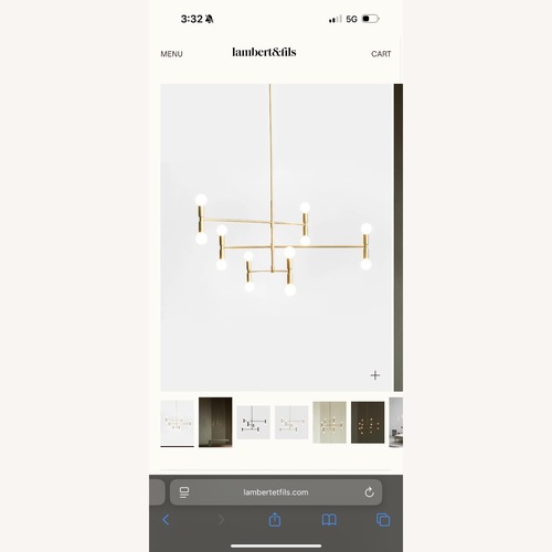 Used Lambert & Fils Atomium Brass Light Fixture for sale on AptDeco