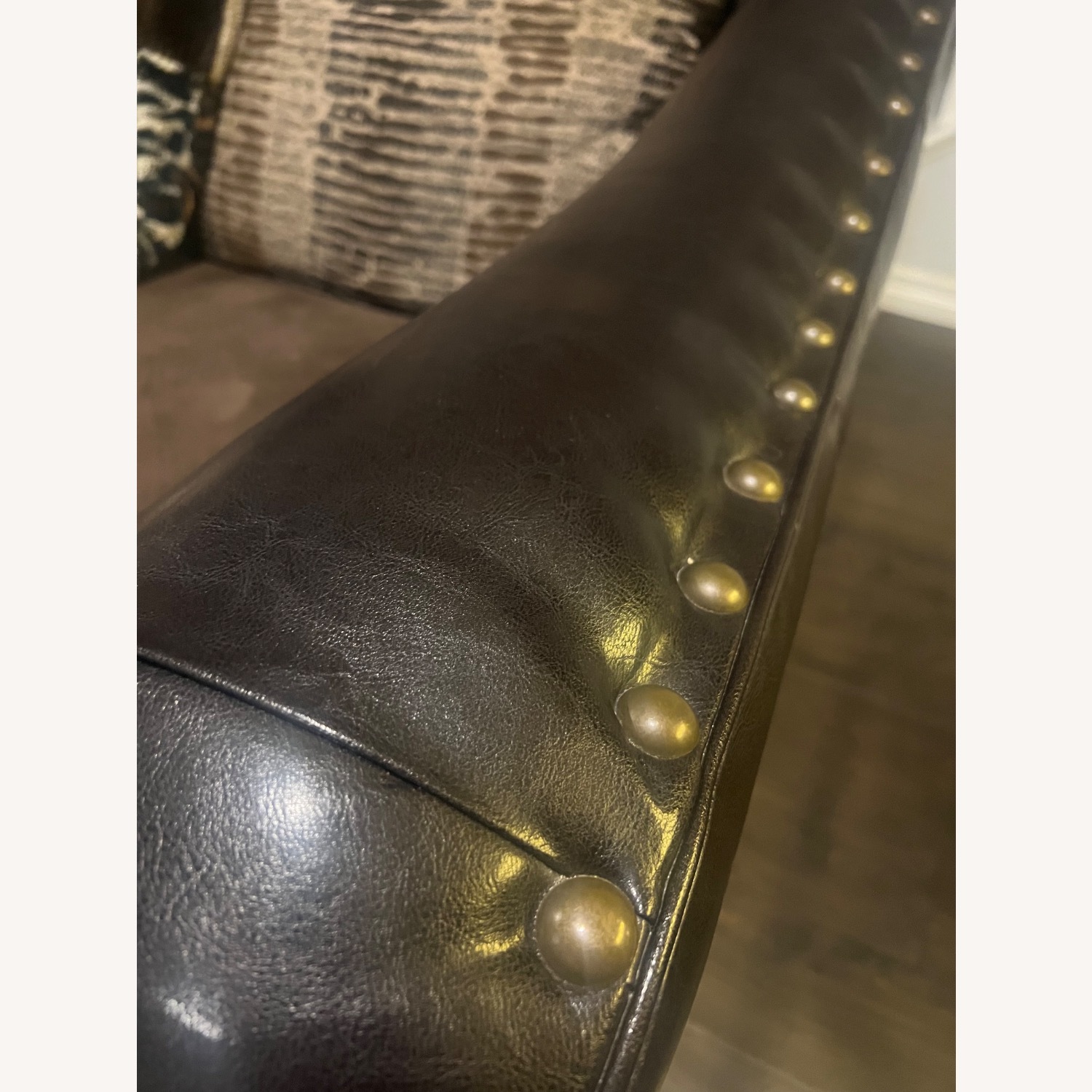 Living Spaces Dark Brown Fabric Loveseat - image-2