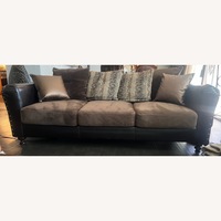 Living Spaces Dark Brown 3+ Seater Sofa