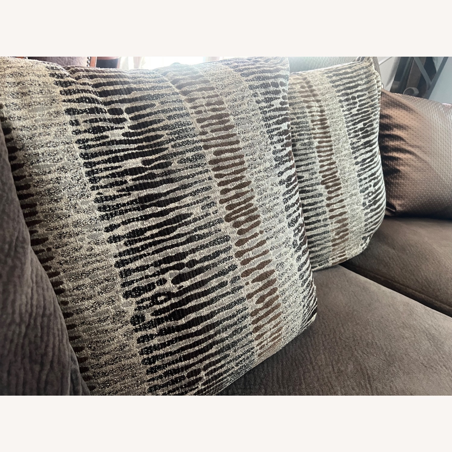 Living Spaces Dark Brown 3+ Seater Sofa - image-3