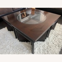 Living Spaces Dark Brown Wood Coffee Table