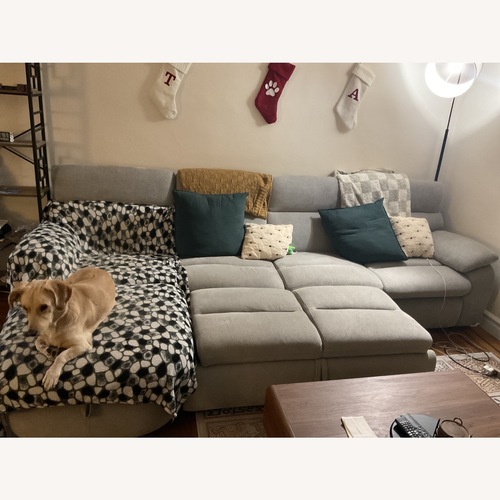 Used Raymour & Flanigan Light Gray 3+ Piece Sectional for sale on AptDeco