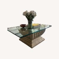Light Gray Glass Coffee Table