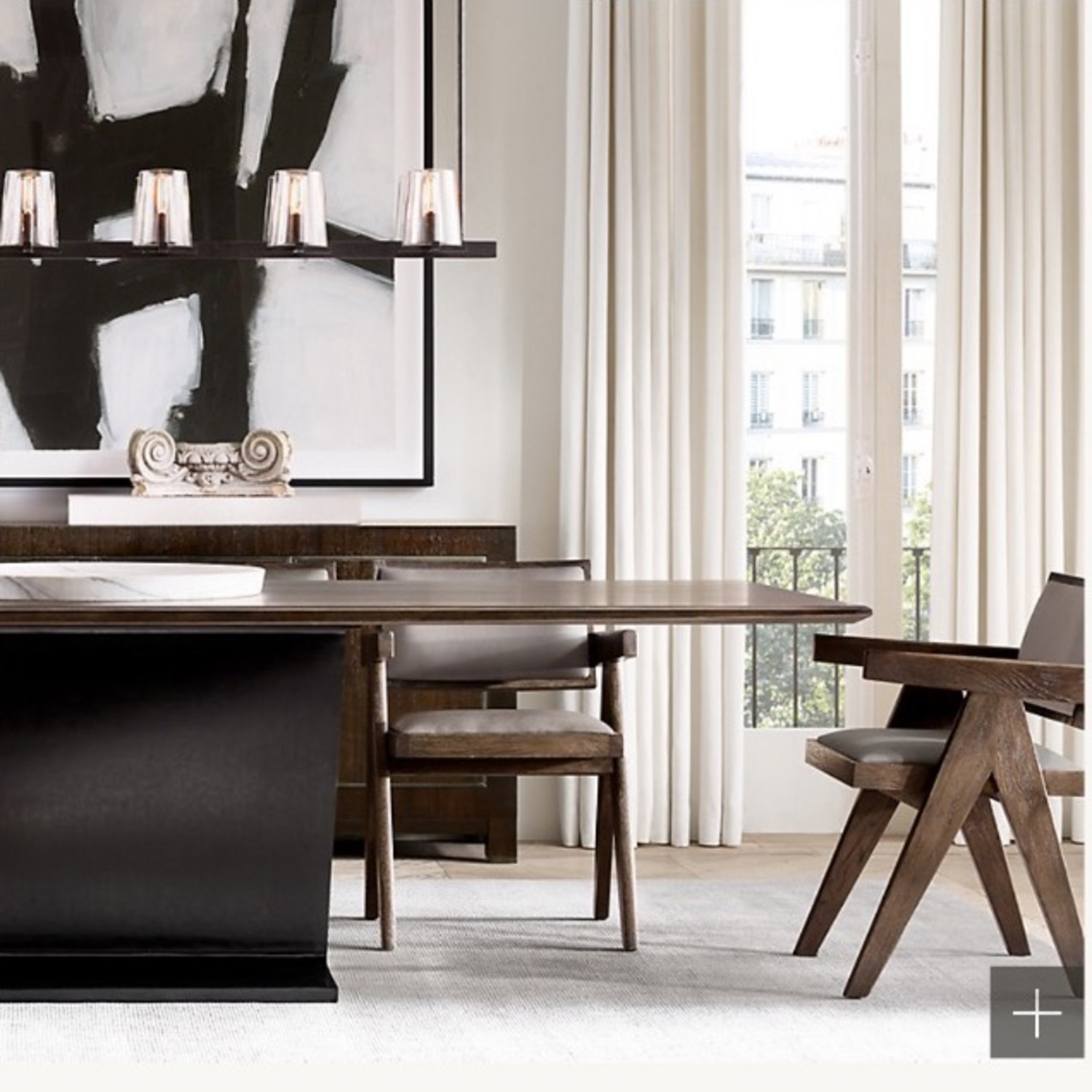 Restoration Hardware I-beam Black Dining Table - image-8