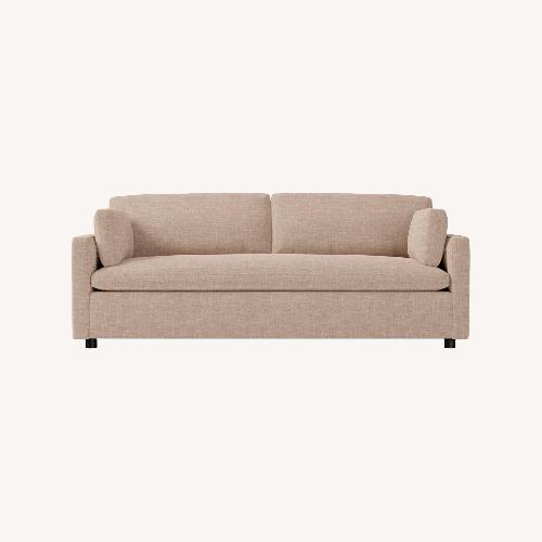 Used West Elm Light Brown Linen 3+ Seater Sofa for sale on AptDeco