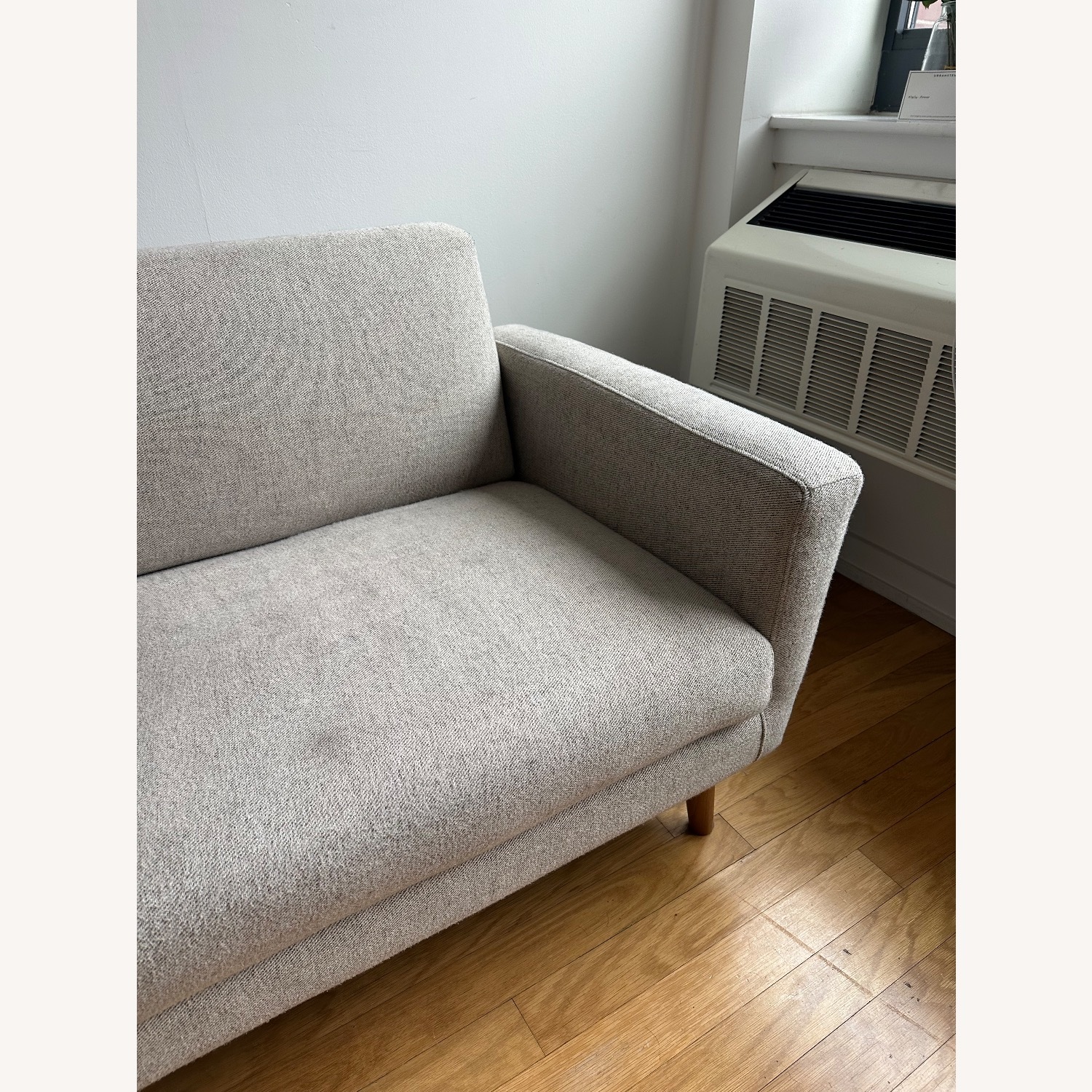 West Elm Oliver Light Gray Fabric 2 Seater Sofa - image-5