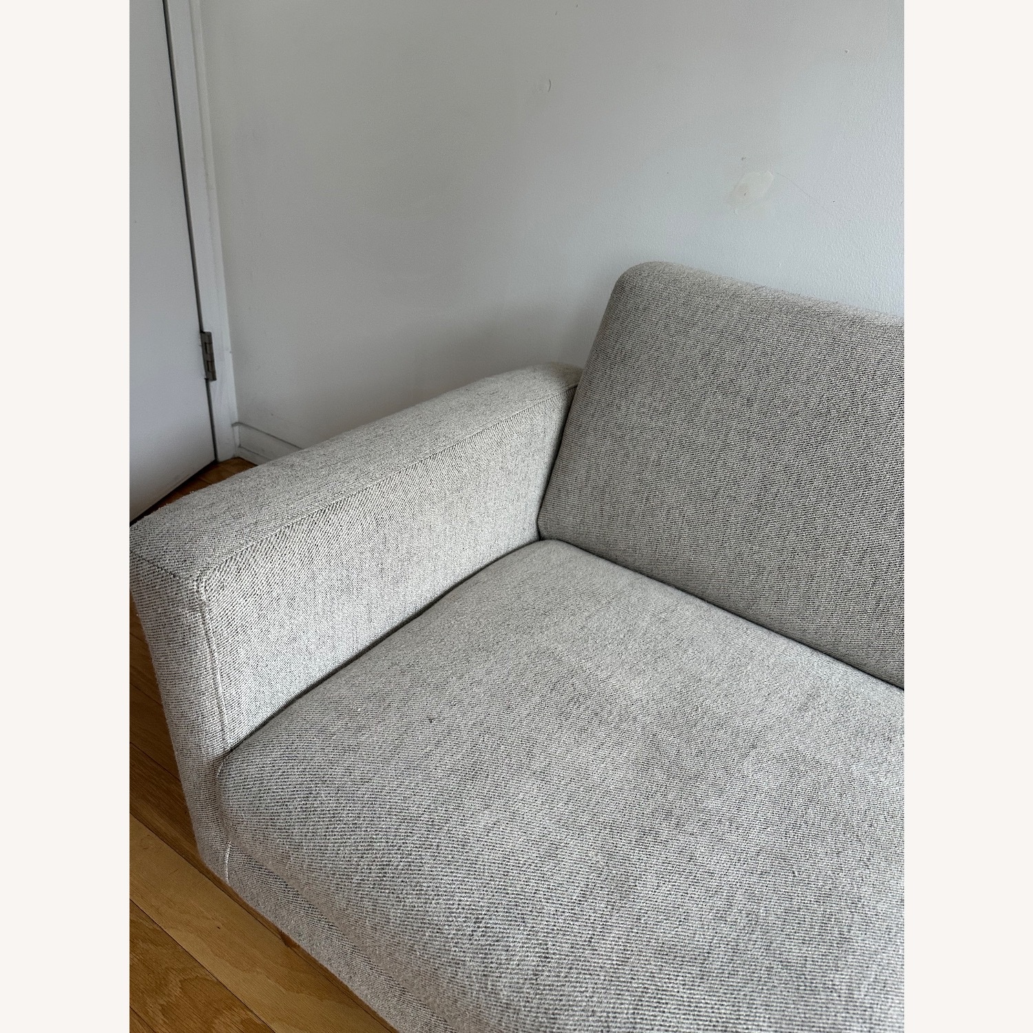West Elm Oliver Light Gray Fabric 2 Seater Sofa - image-3
