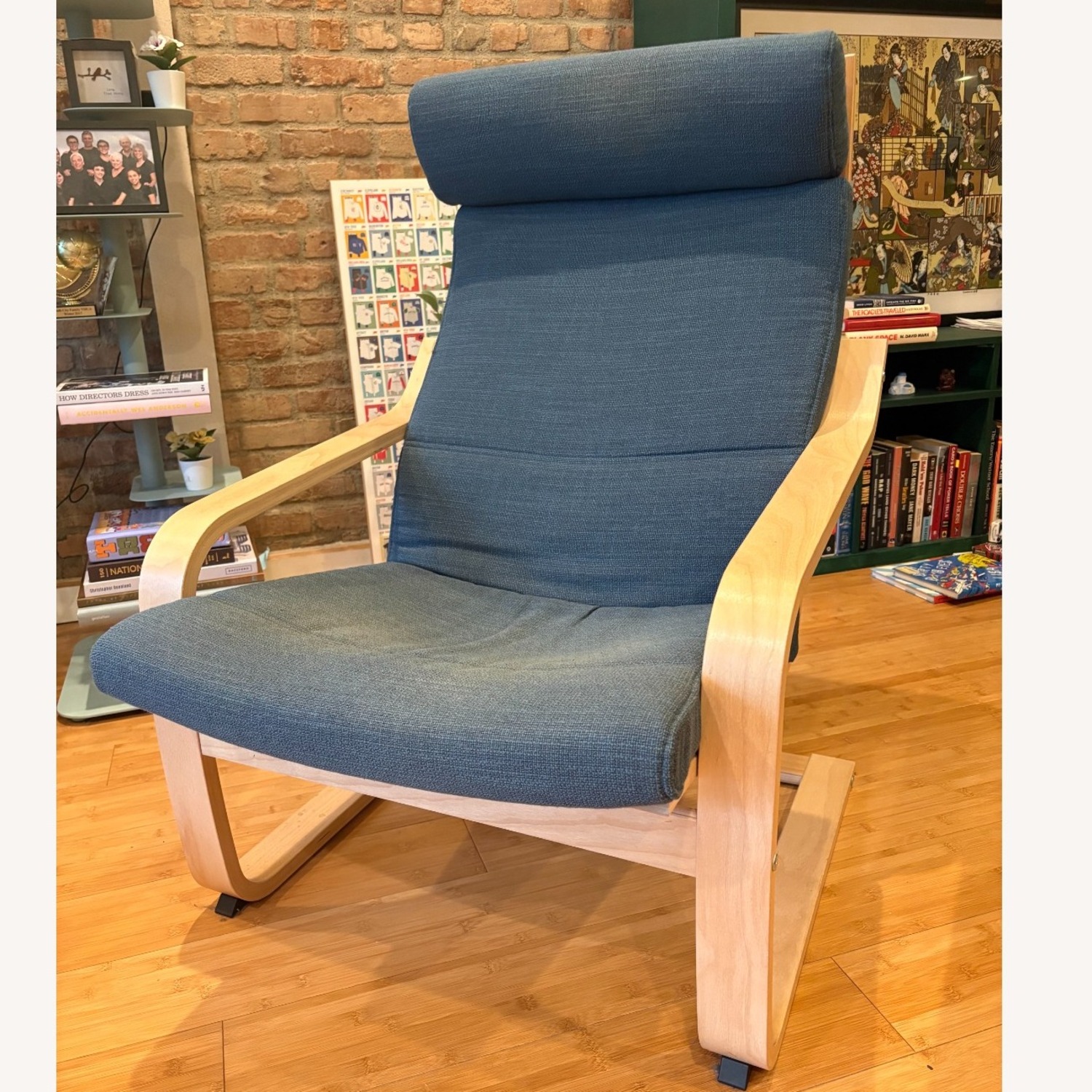 IKEA POÄNG Dark Blue Armchair - image-5