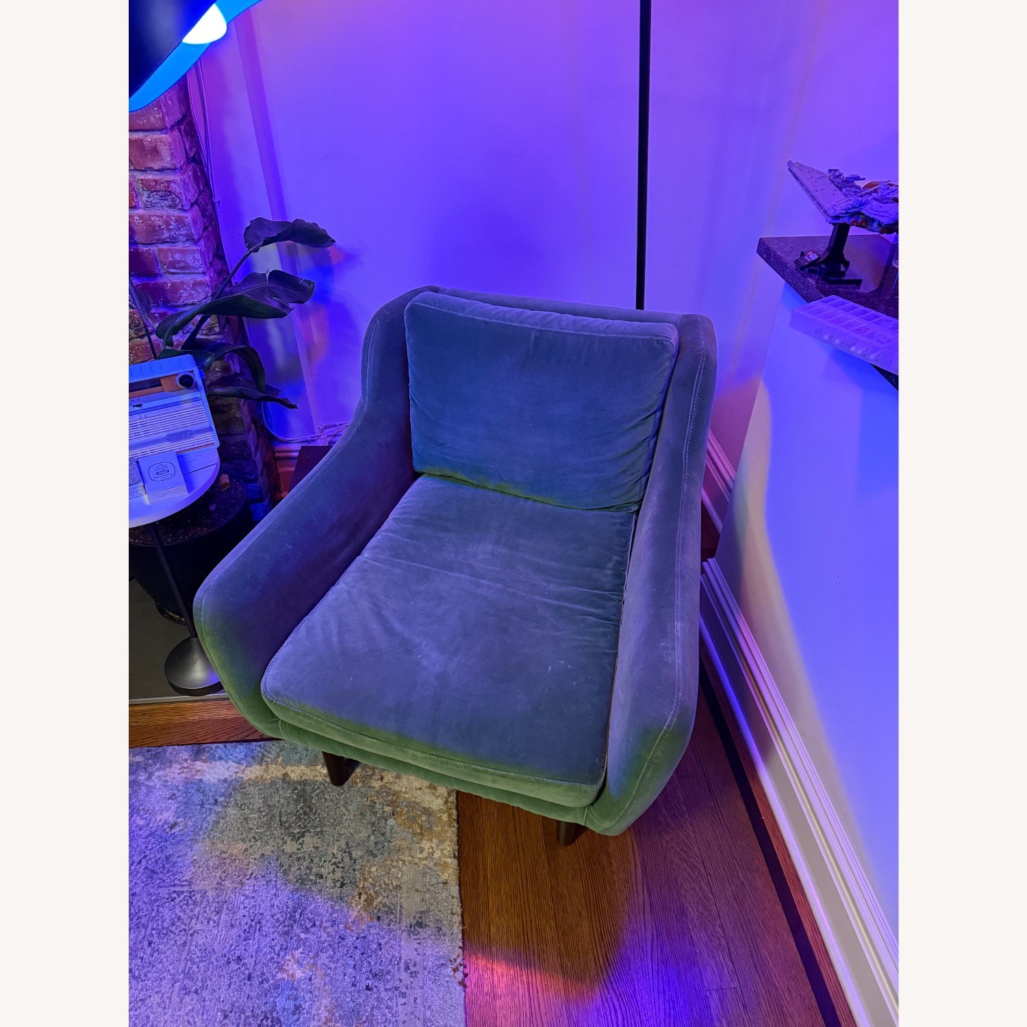 Article Matrix Green Velvet Accent Chair - image-4