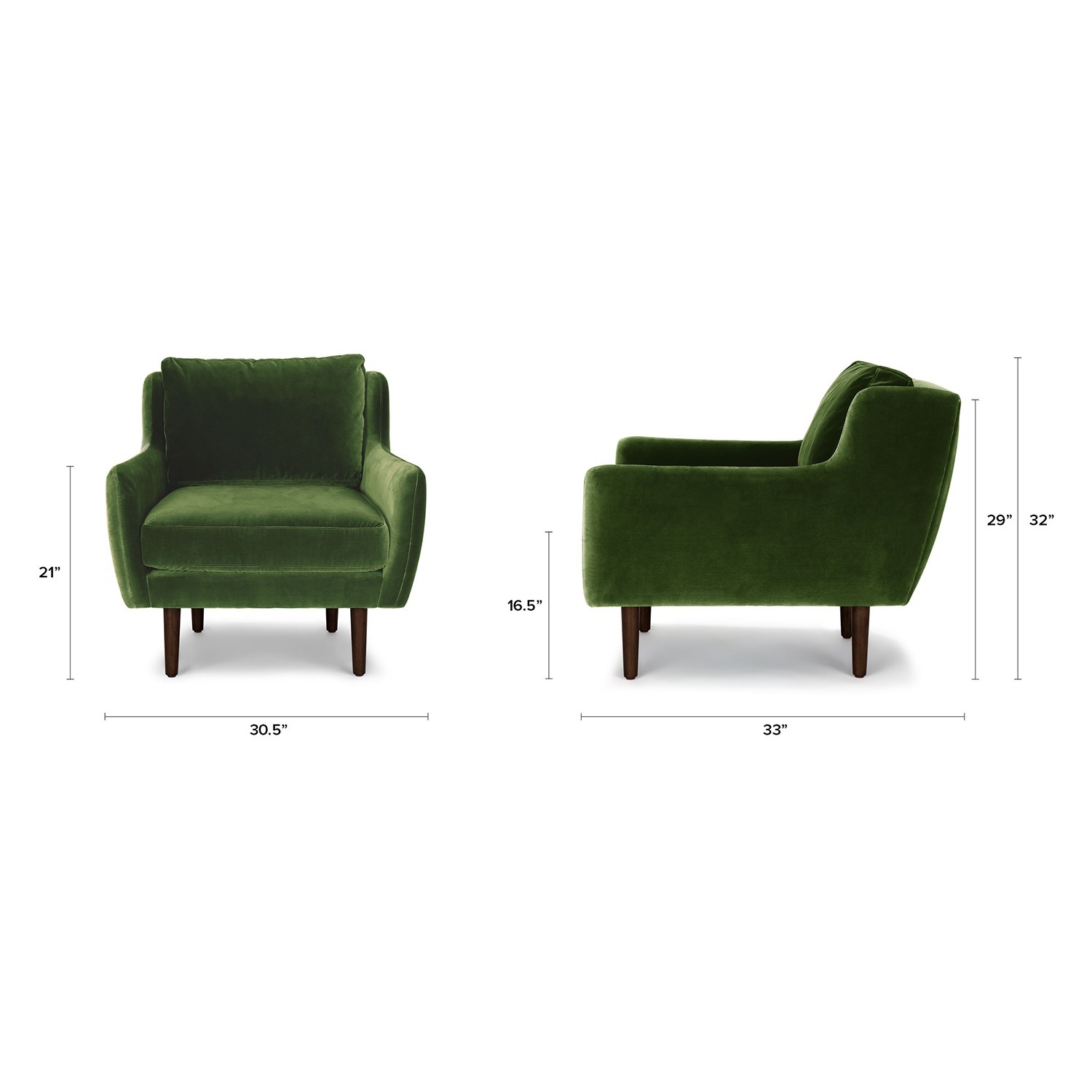 Article Matrix Green Velvet Accent Chair - image-1