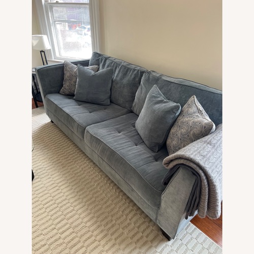 Used Ashley Furniture Blue 2 Piece Couch and Chaise for sale on AptDeco