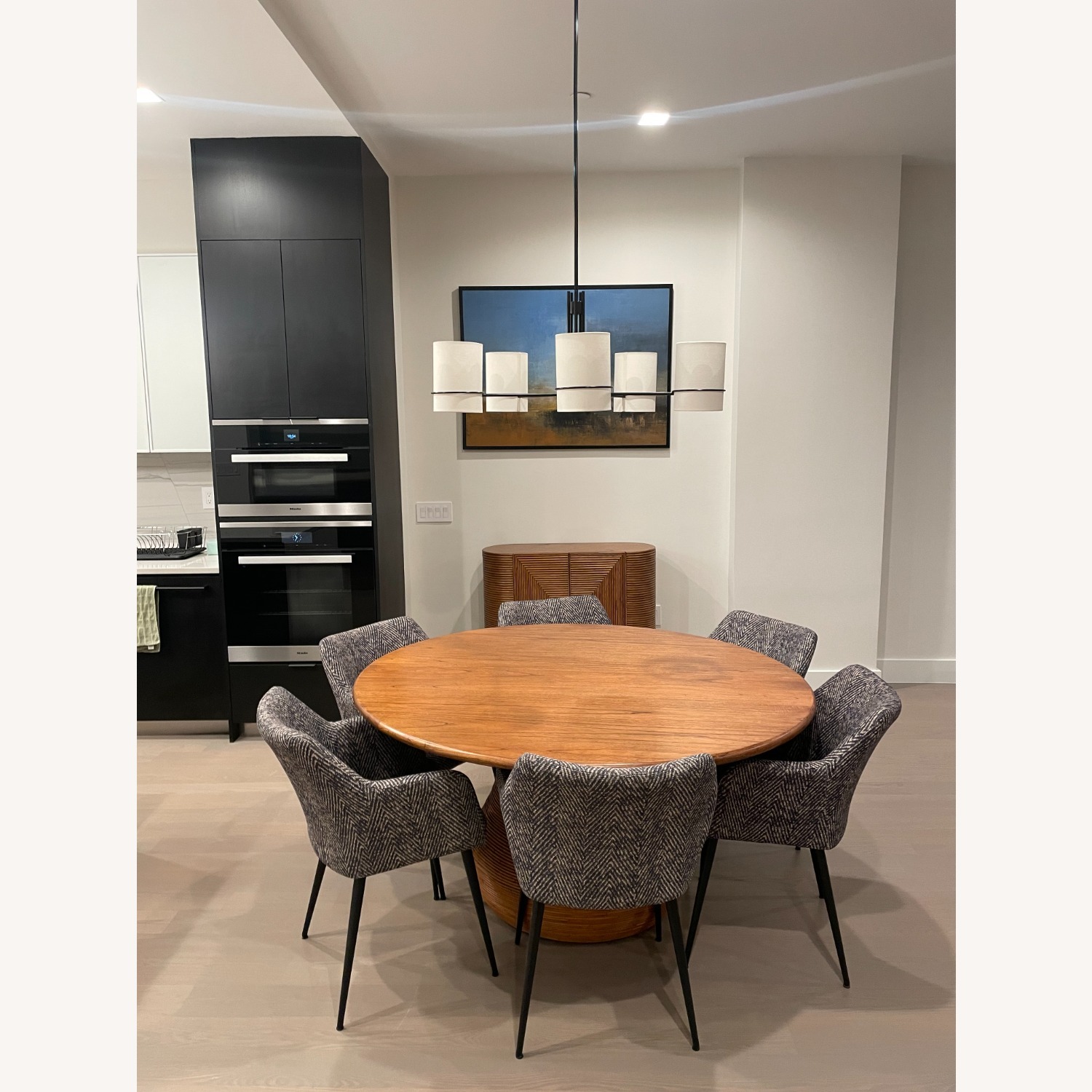 Sunpan Marilyn Dining Chair Black Herringbone - image-1