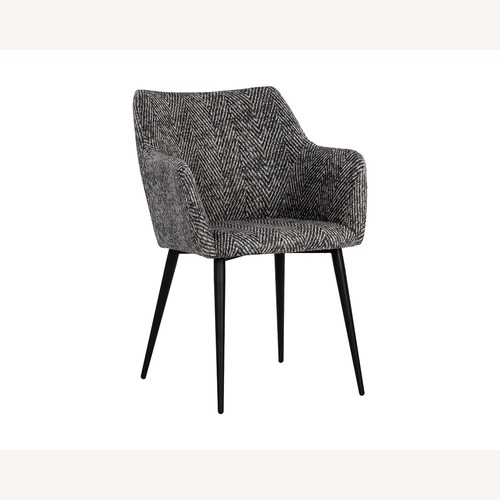 Used Sunpan Marilyn Dining Chair Black Herringbone for sale on AptDeco