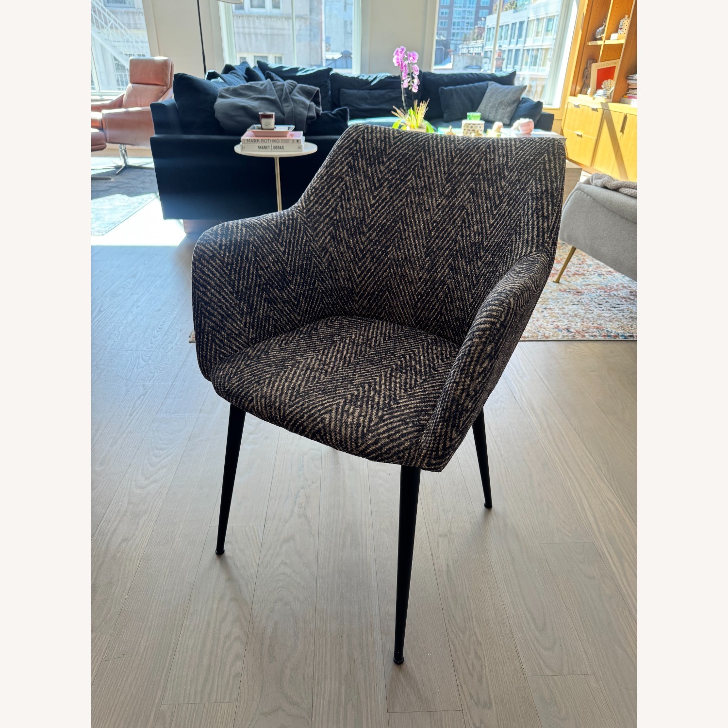 Sunpan Marilyn Dining Chair Black Herringbone - image-2