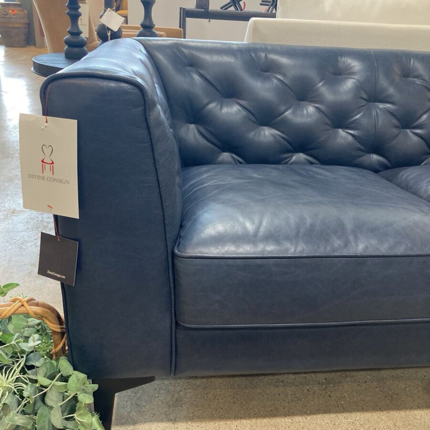 Poly & Bark Essex Tufted Fixed Back Sofa Blue - image-3