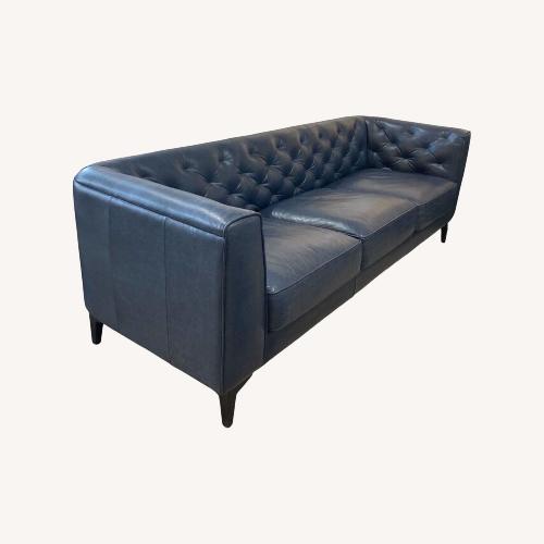 Used Poly & Bark Essex Tufted Fixed Back Sofa Blue for sale on AptDeco