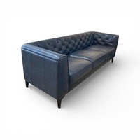 Poly & Bark Essex Tufted Fixed Back Sofa Blue