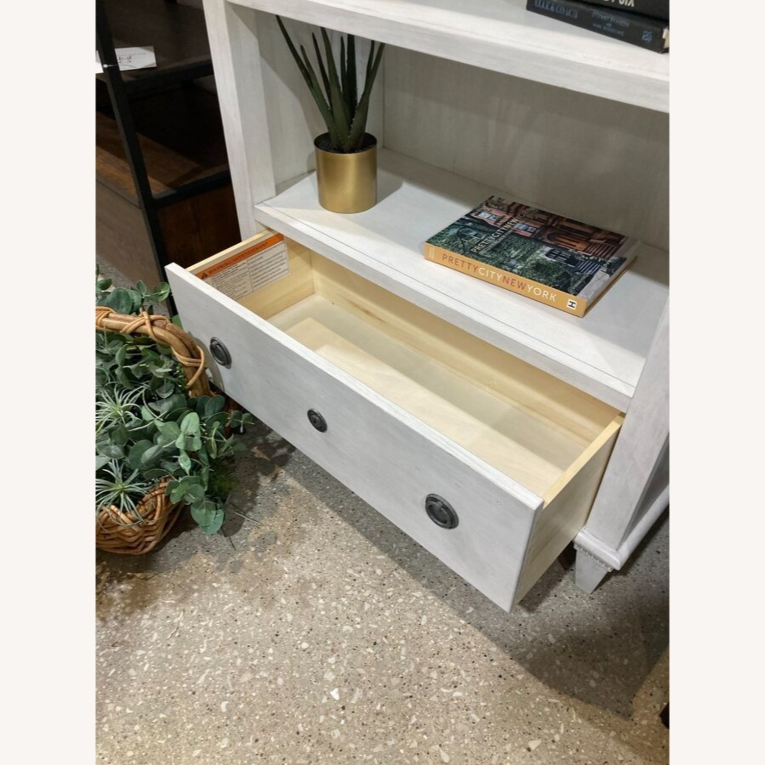 Restoration Hardware Haylan Bookcase Antique Grey - image-4