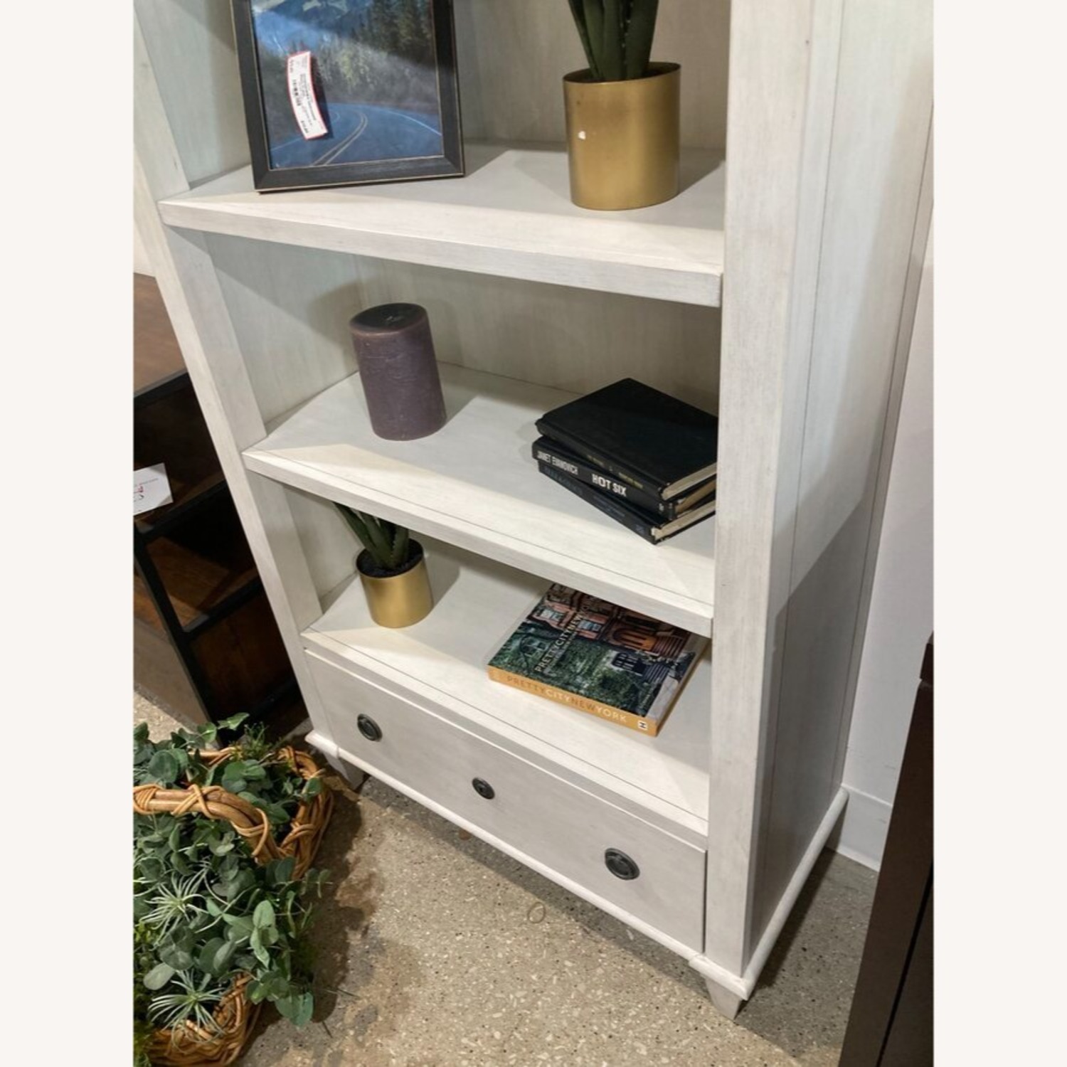 Restoration Hardware Haylan Bookcase Antique Grey - image-3