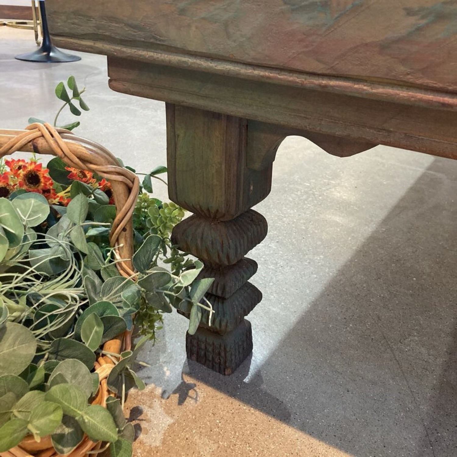 Reclaimed Glass Top Rustic Coffee Table - image-8