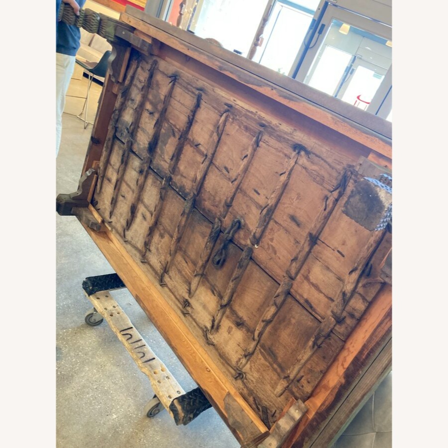 Reclaimed Glass Top Rustic Coffee Table - image-10