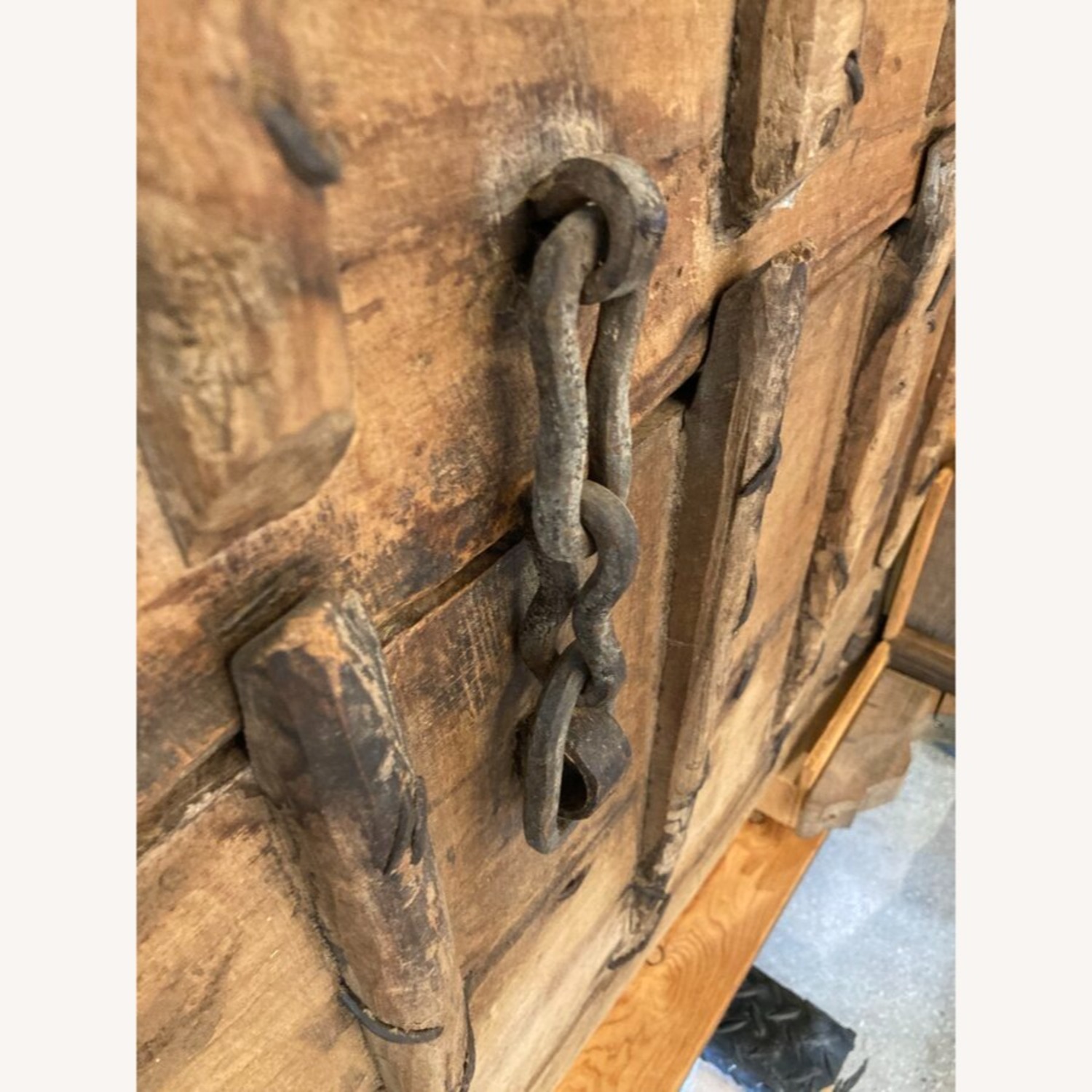 Reclaimed Glass Top Rustic Coffee Table - image-11