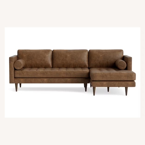 Used Joybird Brown Leather 3+ Piece Sectional for sale on AptDeco
