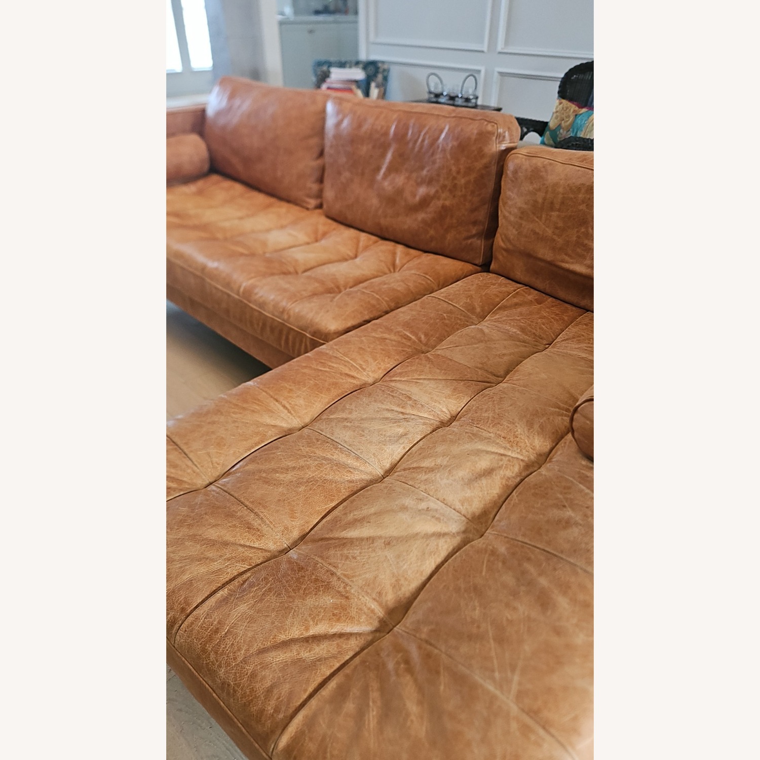 Joybird Brown Leather 3+ Piece Sectional - image-3