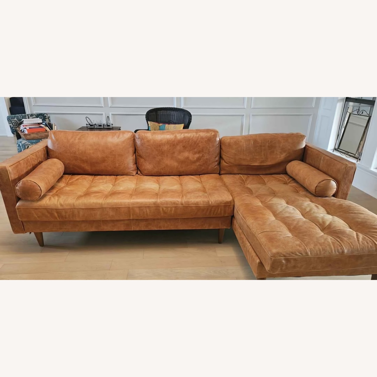 Joybird Brown Leather 3+ Piece Sectional - image-2