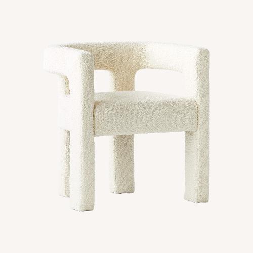 Used CB2 Stature Ivory Boucle Dining Armchair for sale on AptDeco