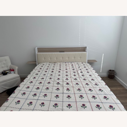 Used White Queen Bed for sale on AptDeco