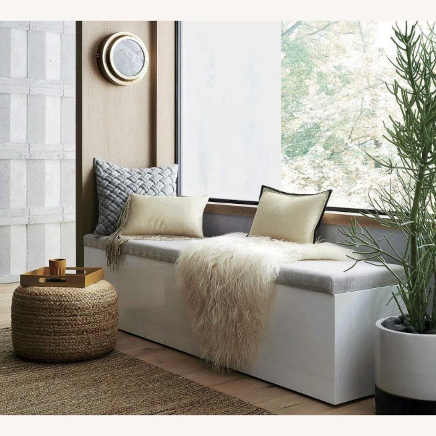 CB2 Catch-All Storage Bench in Sand - image-4