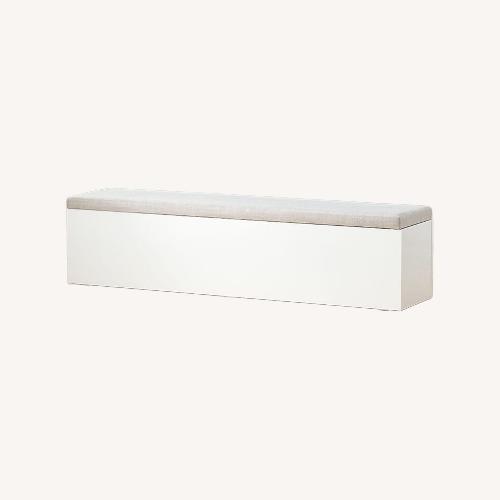 Used CB2 Catch-All Storage Bench in Sand for sale on AptDeco