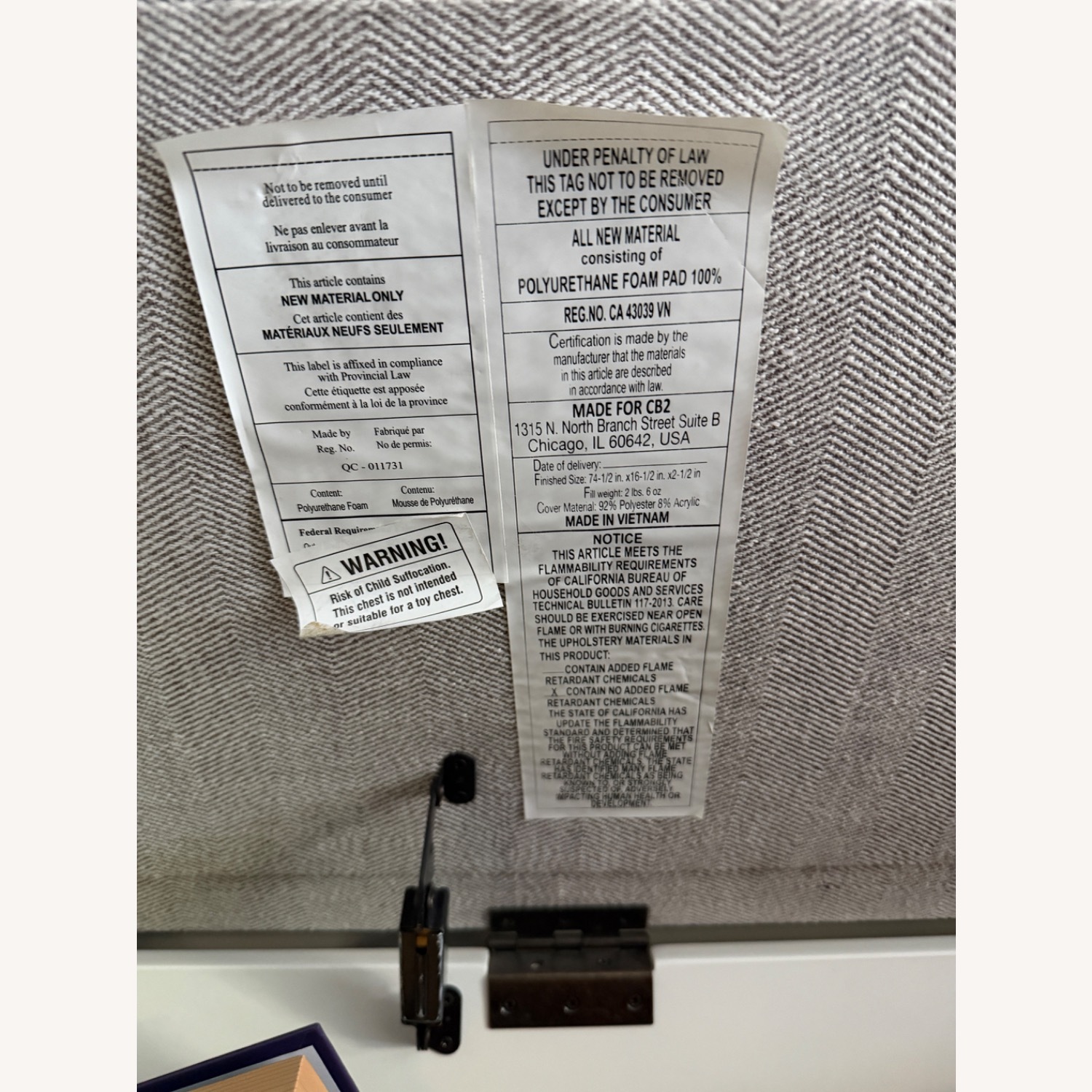 CB2 Catch-All Storage Bench in Sand - image-3