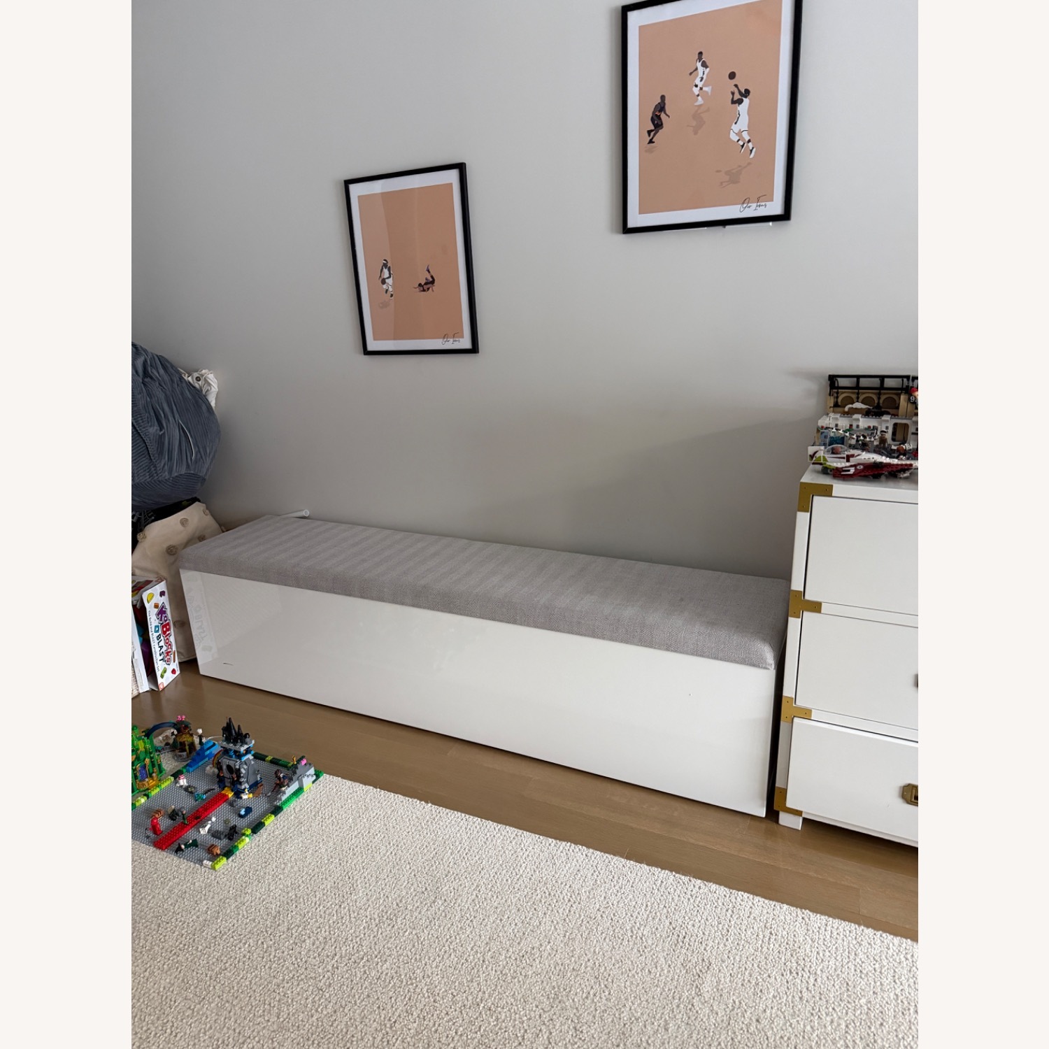 CB2 Catch-All Storage Bench in Sand - image-1