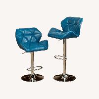 Teal Faux Leather Barstools (Set of 4)