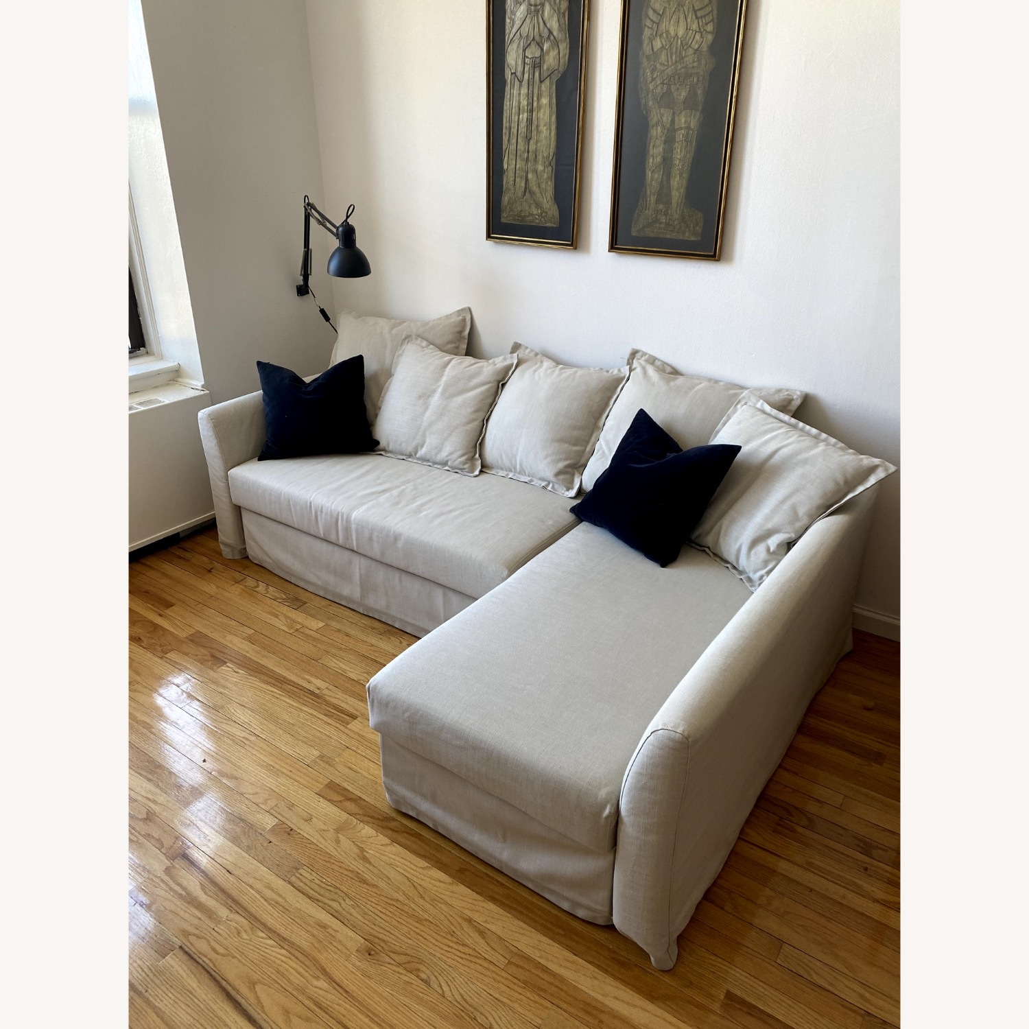 IKEA Holmsund Natural Fabric Sleeper Sofa - image-4