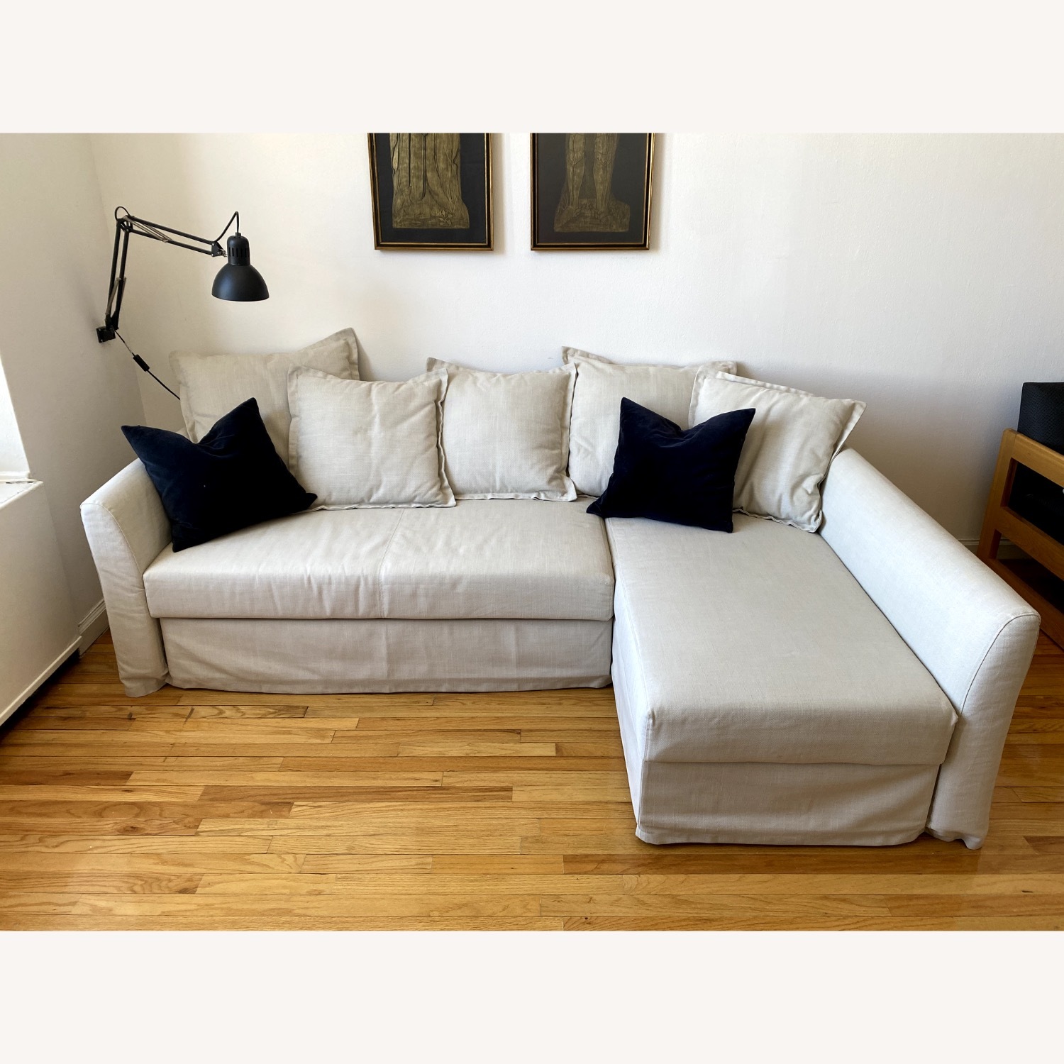 IKEA Holmsund Natural Fabric Sleeper Sofa - image-1