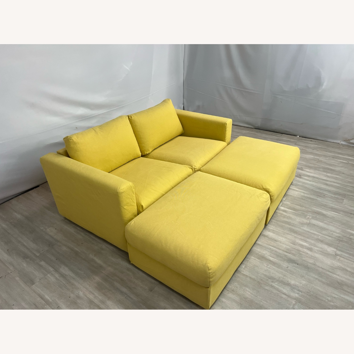 IKEA Vimle Yellow Sofa with Ottoman Storage - image-4