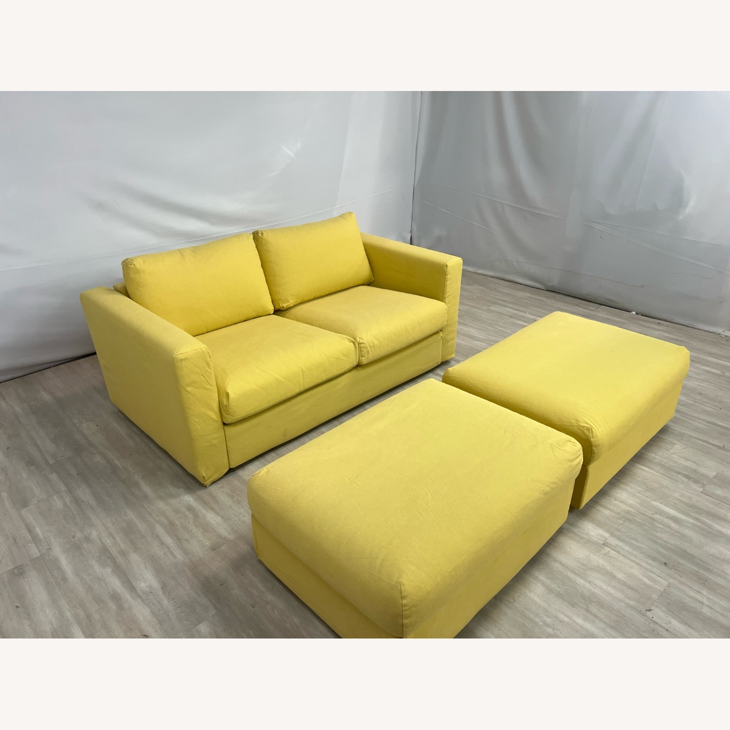 IKEA Vimle Yellow Sofa with Ottoman Storage - image-8